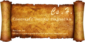Csernyánszky Hajnalka névjegykártya